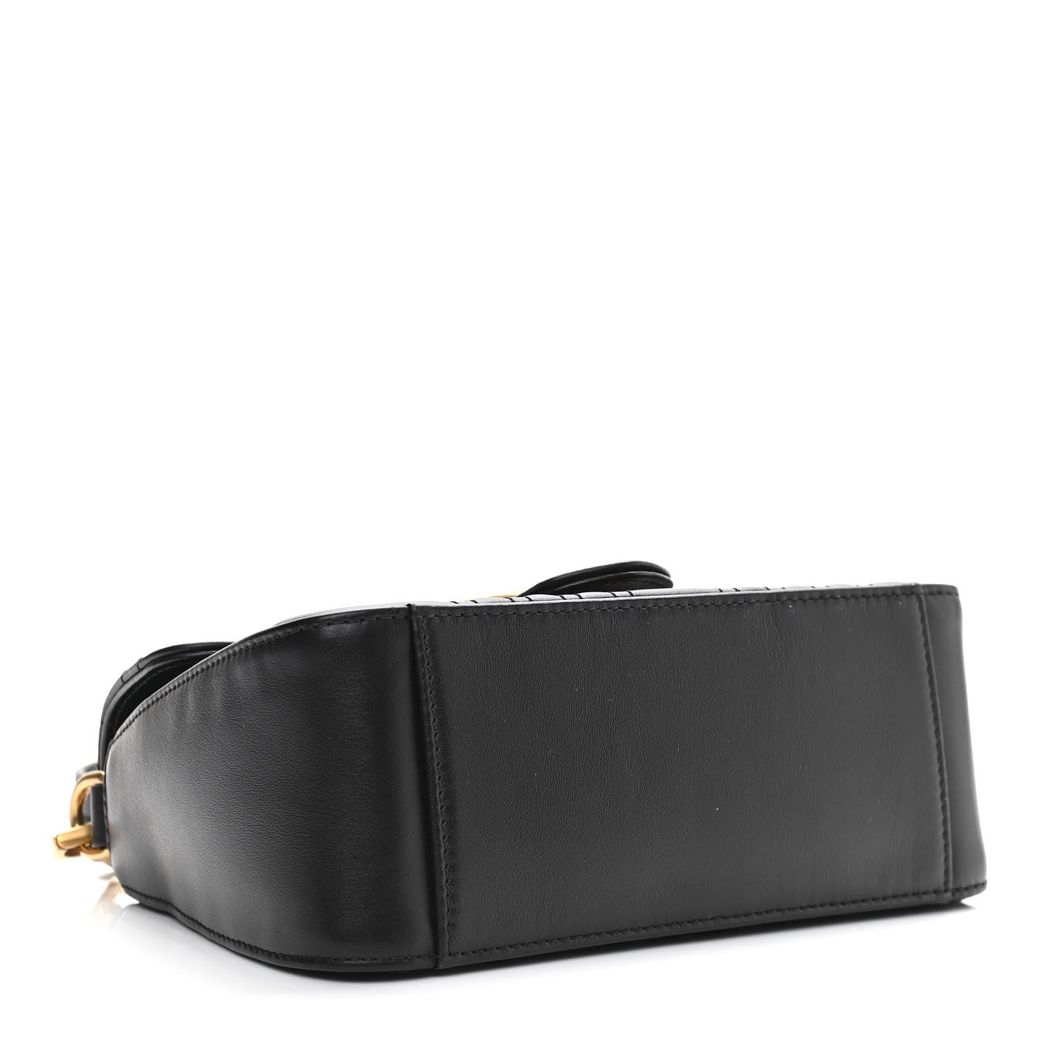 Gucci Calfskin Matelasse Mini GG Marmont Top Handle Shoulder Bag Black 4 of 10