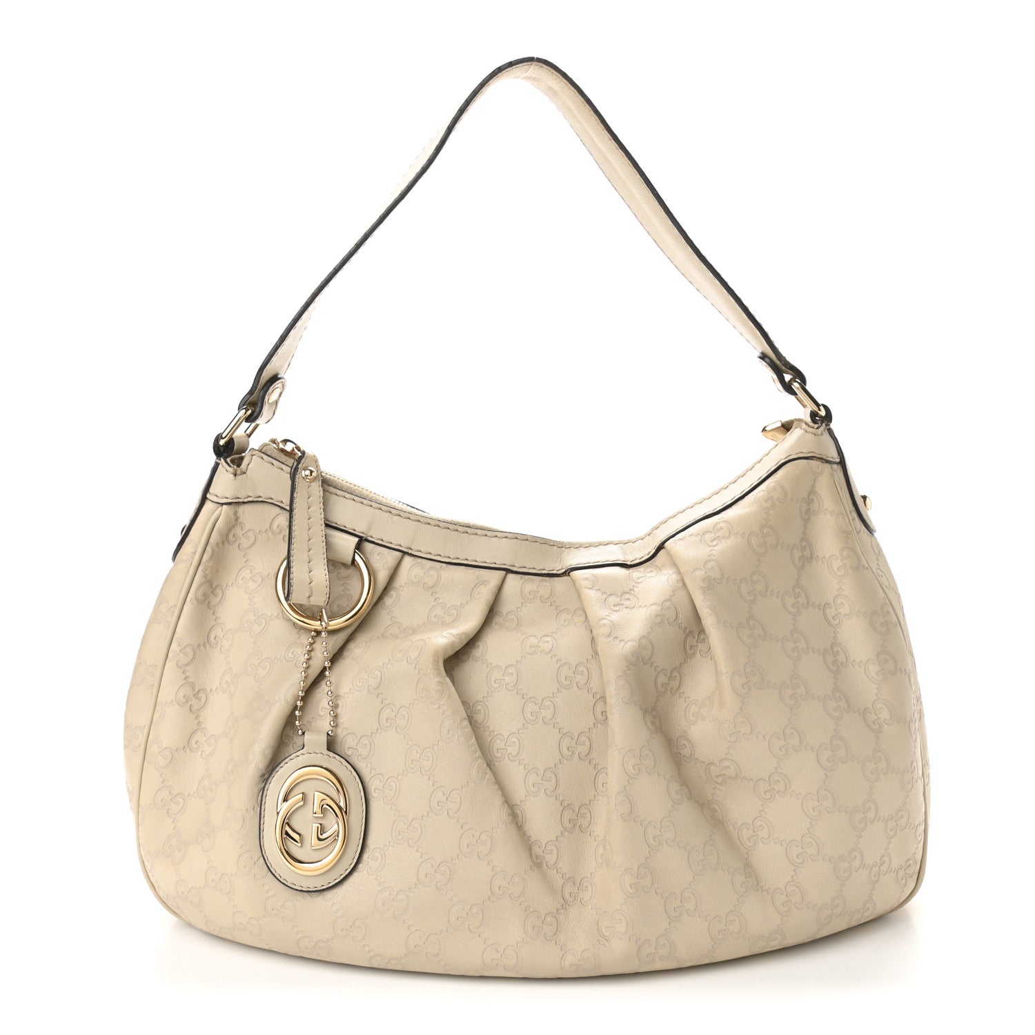 Gucci Guccissima Medium Sukey Hobo Off White 1 of 10