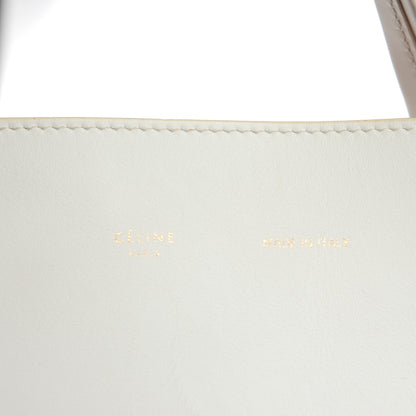 Celine Calfskin Suede Large Phantom Luggage Bi-Cabas White 5 of 8