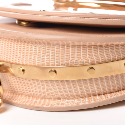 Chloe Calfskin Lizard Embossed Nile Bracelet Minaudiere Bag Pink 9 of 9