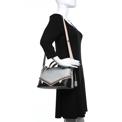 Fendi Vitello Dolce Monster Eyes Inlay Studded Medium By The Way Boston Bag Grigio Perla Nuvola Multicolor 2 of 10