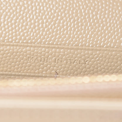 Saint Laurent Grain De Poudre Matelasse Chevron Monogram Chain Wallet Deep Beige 9 of 9