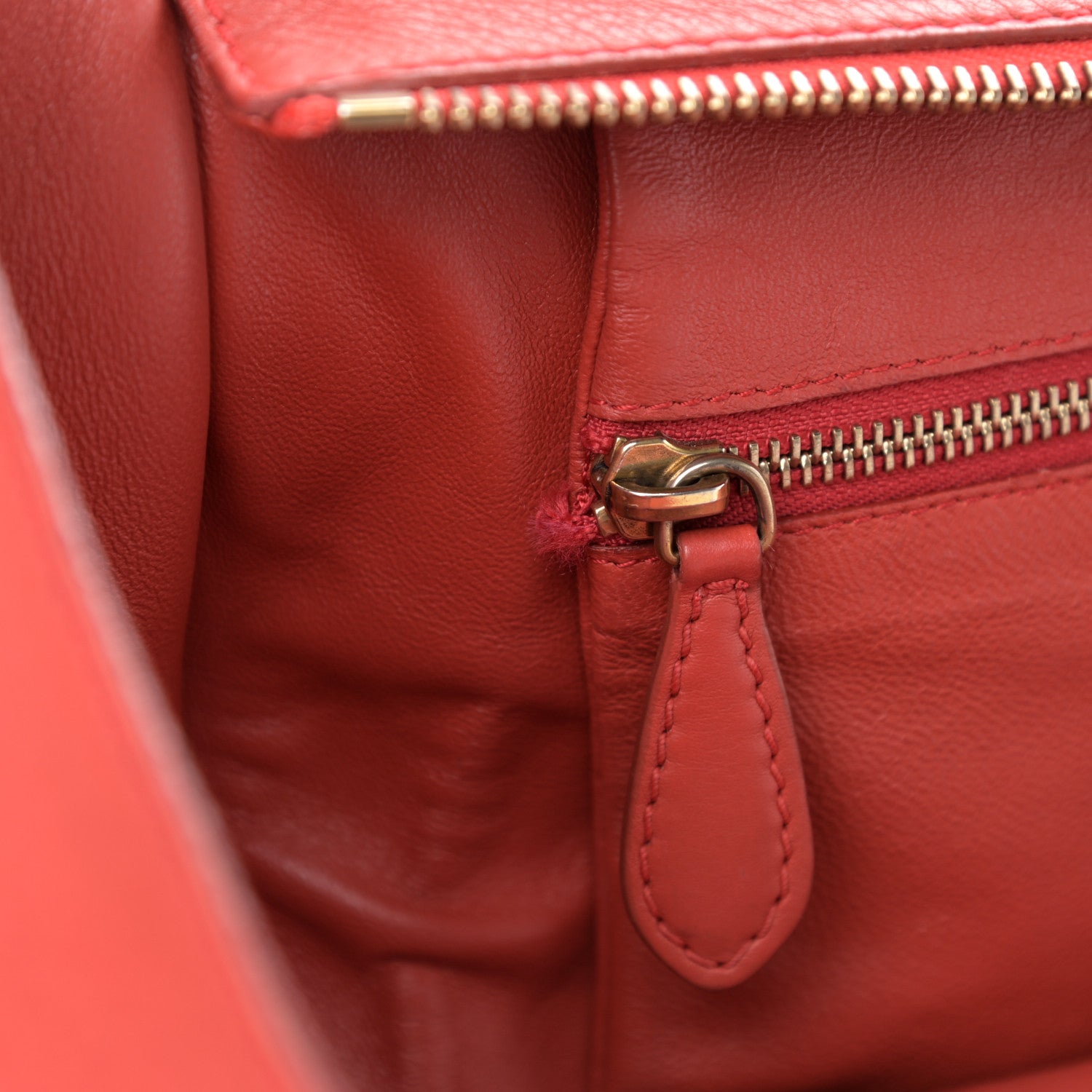Celine Calfskin Mini Luggage Red 14 of 21