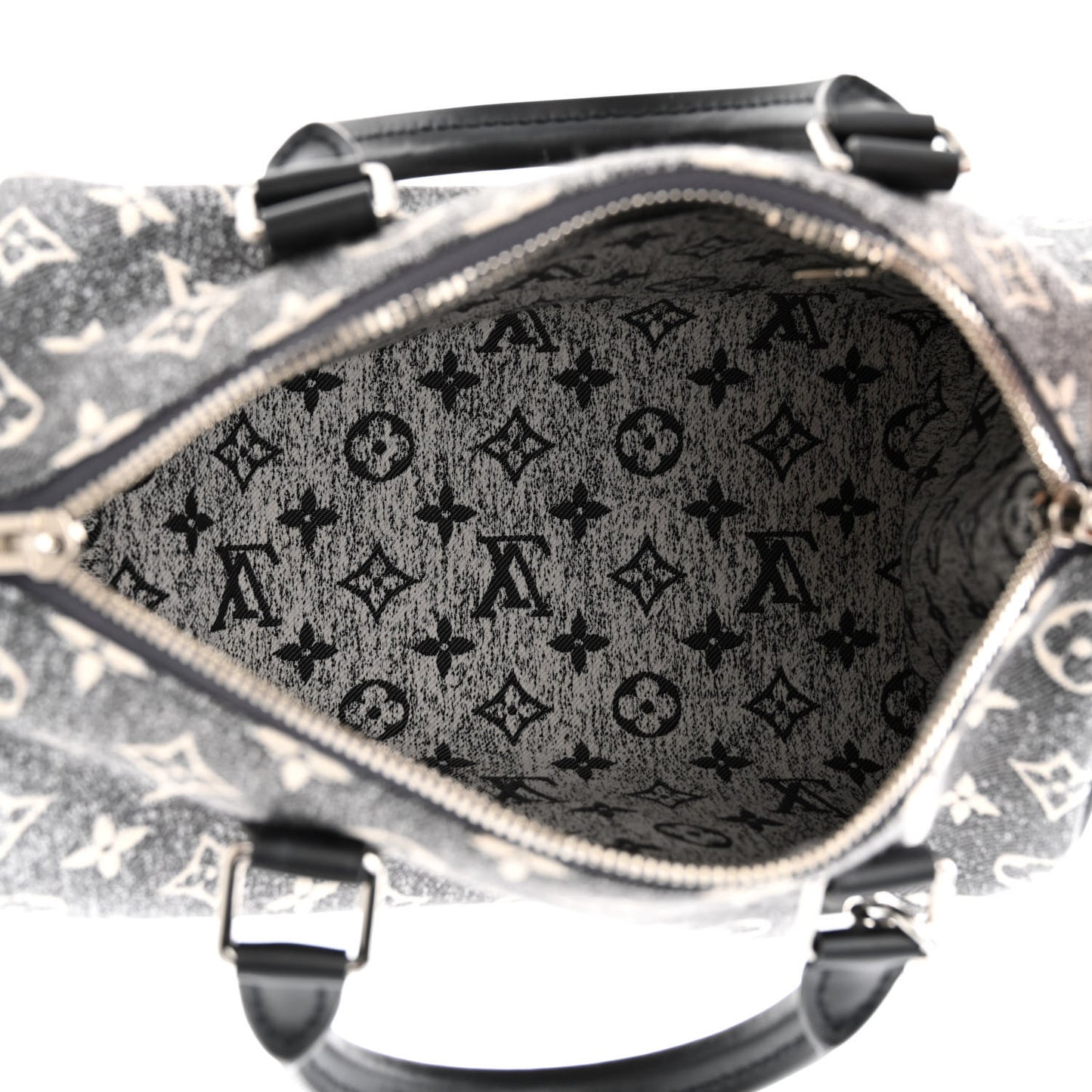 Denim Monogram Jacquard Speedy Bandouliere 25 Black