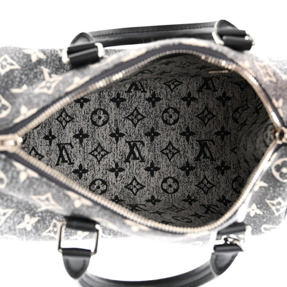 Louis Vuitton Denim Monogram Jacquard Speedy Bandouliere 25 Black 5 of 9