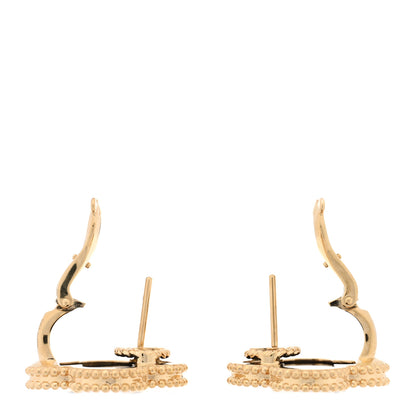 Van Cleef & Arpels 18K Yellow Gold Black Onyx Magic Alhambra Earrings 3 of 5