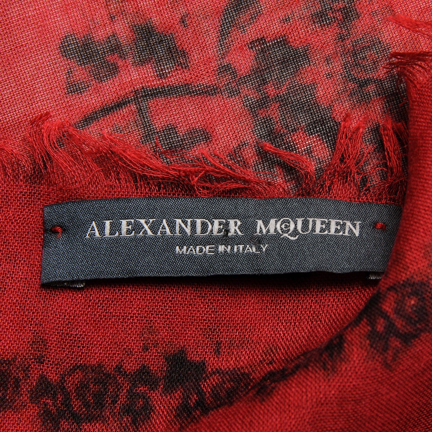 Modal Silk Scarf Red Black