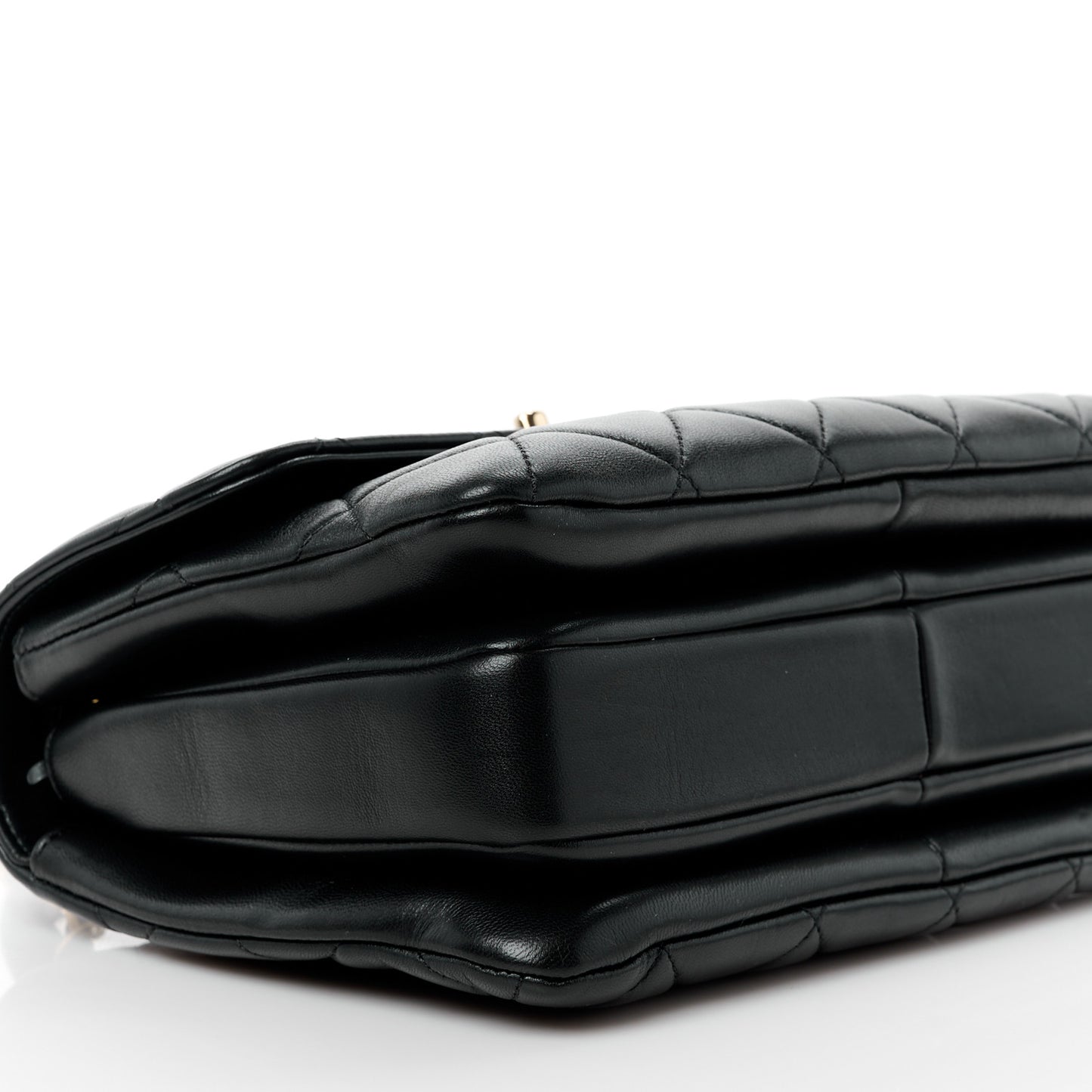 Lambskin Quilted Small Trendy CC Dual Handle Flap Bag Black