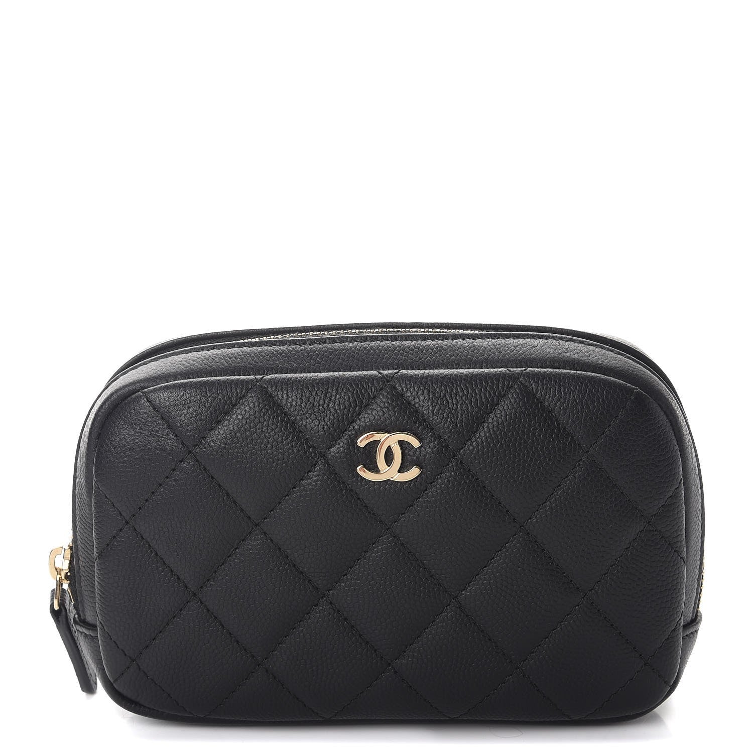 Chanel Caviar Quilted Small Curvy Pouch Cosmetic Case Black 1 of 8