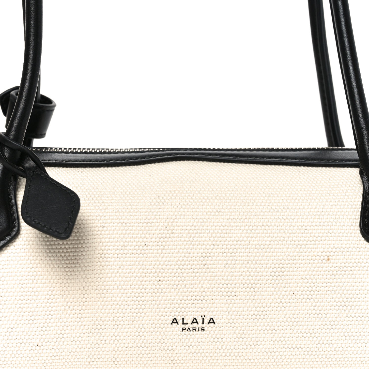 Alaia Canvas Calfskin Medium Le Teckel Bag Ecru 7 of 9