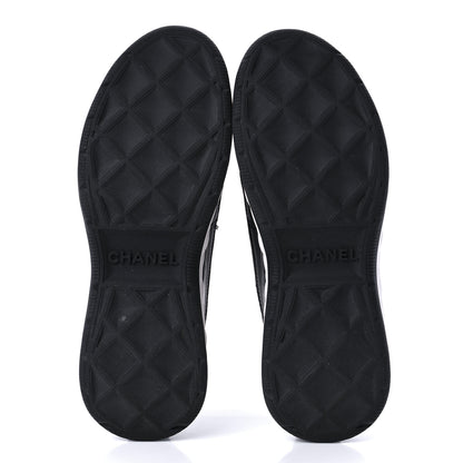 Chanel Velvet Calfskin Mixed Fibers CC Sneakers 38.5 Black 7 of 11