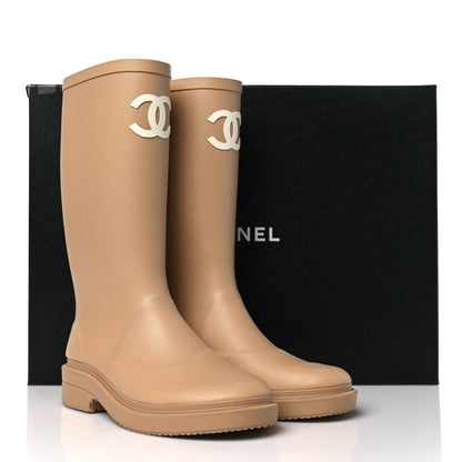 Chanel Caoutchouk CC High Boots 36 Beige 9 of 9