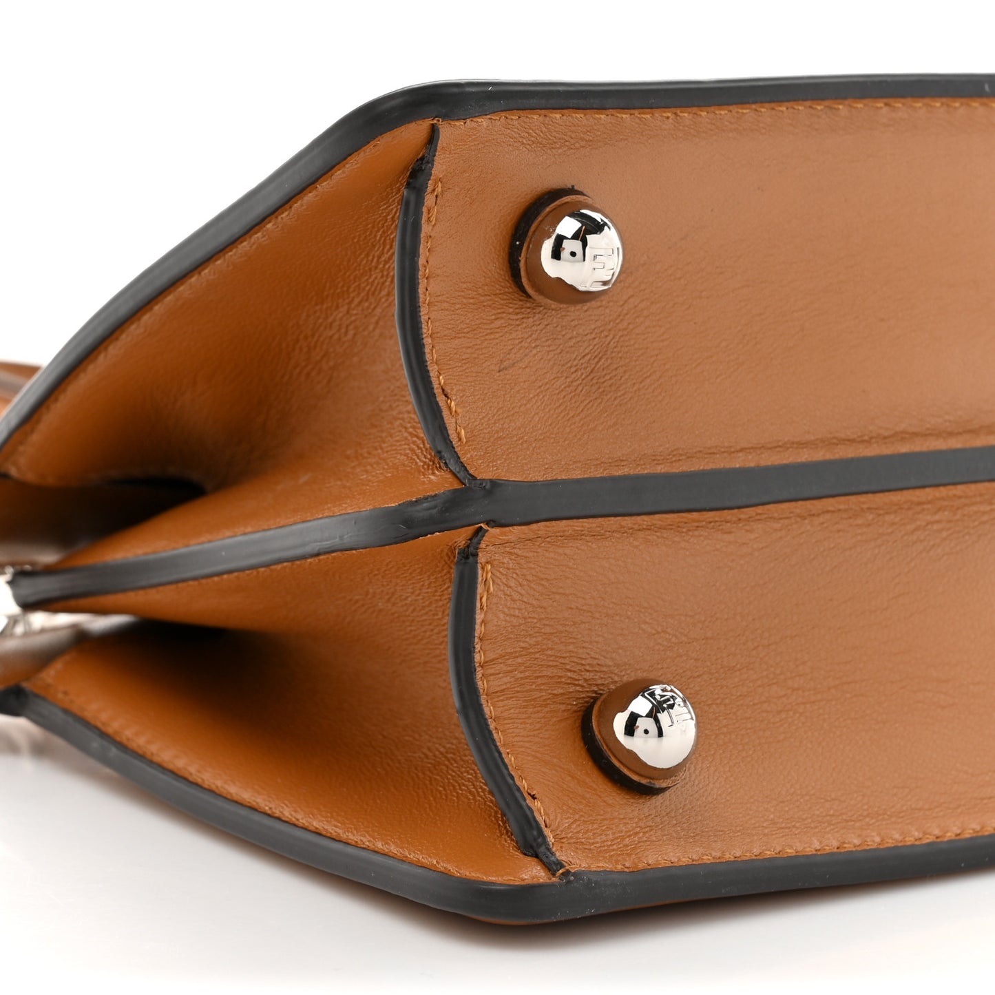 Shiny Nappa Flower Petite Peekaboo I SEE U Satchel Caramello