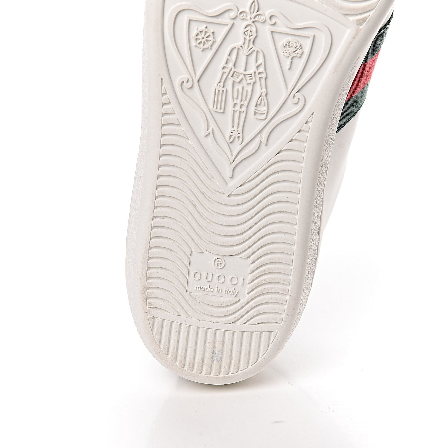 Gucci Calfskin Web Heart Embroidered Womens Ace Sneakers 38 White 9 of 12