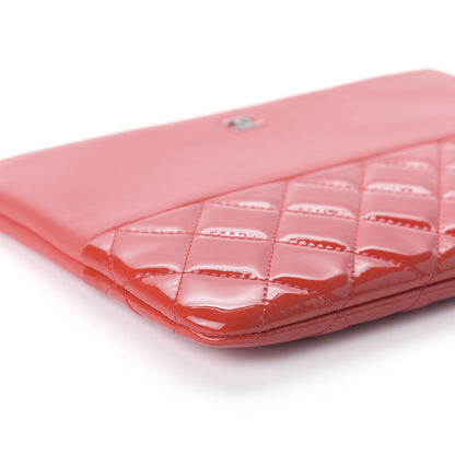 Chanel Calfskin Patent Quilted Medium Cosmetic Case Red 6 of 11