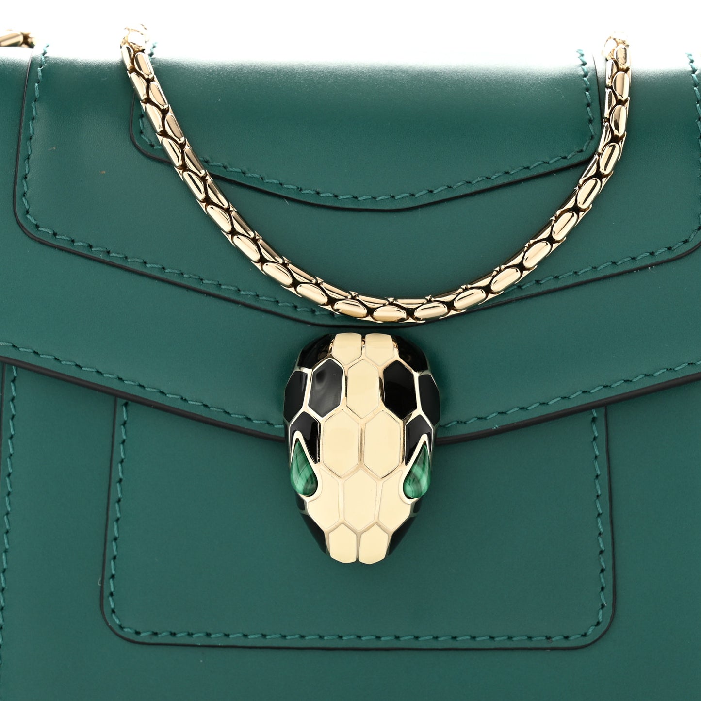 Calfskin Small Serpenti Forever Snake Strap Crossbody Bag Emerald Green