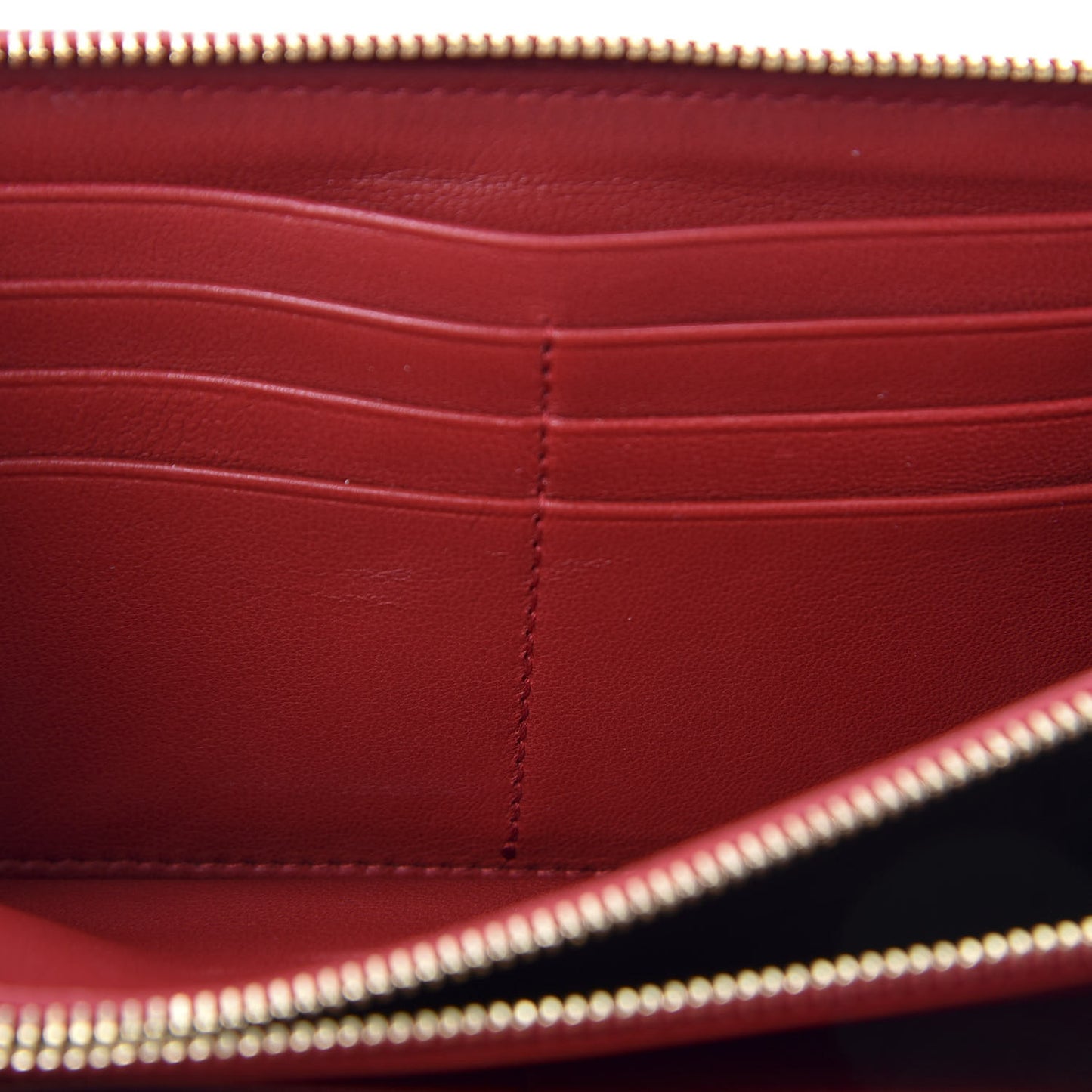 Lambskin Matelasse Monogram Vicky Zip Around Wallet Rouge Eros