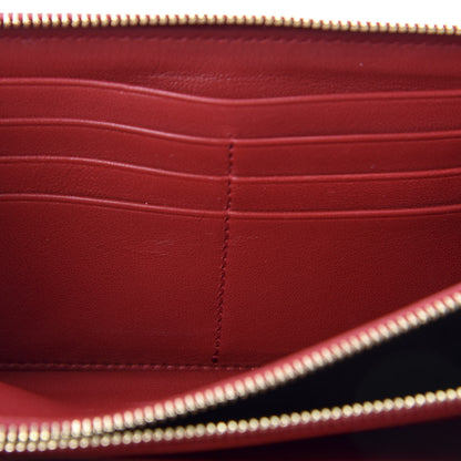Saint Laurent Lambskin Matelasse Monogram Vicky Zip Around Wallet Rouge Eros 11 of 13