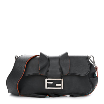 Fendi Calfskin Waves Baguette Black Turchese 1 of 16