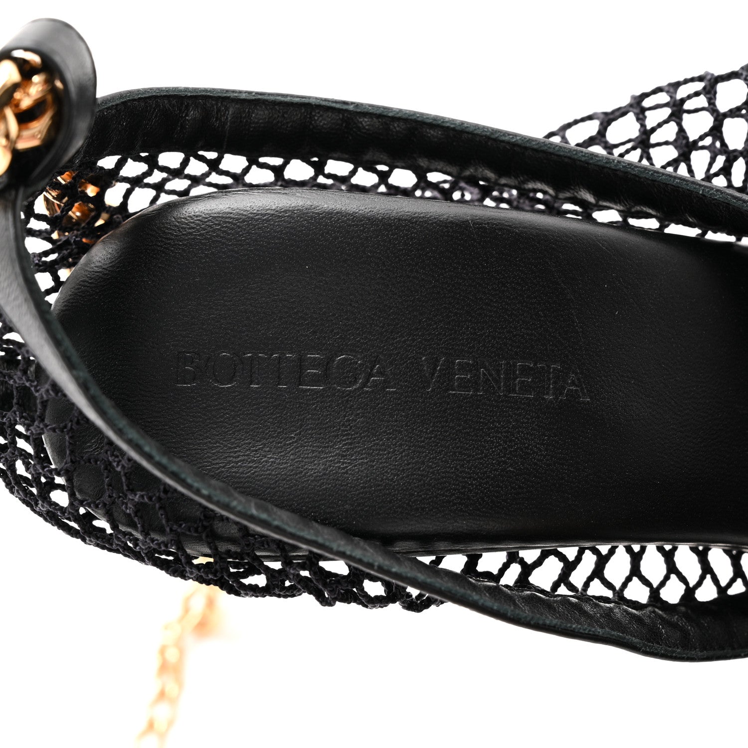 Bottega Veneta Mesh Nappa Chunky Chain Sandals 37 Black 8 of 11