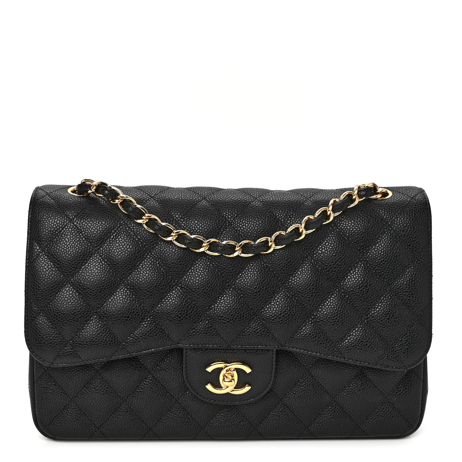 Chanel Caviar Quilted Jumbo Double Flap Black 1 of 12
