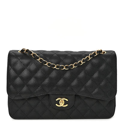 Chanel Caviar Quilted Jumbo Double Flap Black 1 of 12
