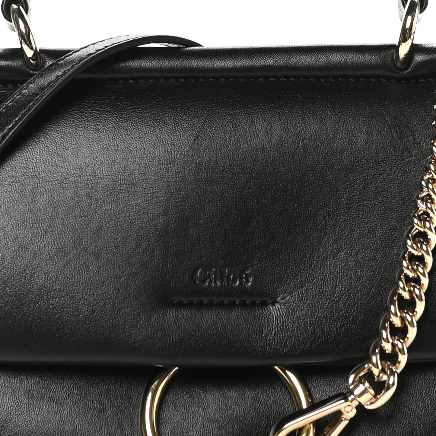 Lambskin Small Faye Top Handle Bag Black