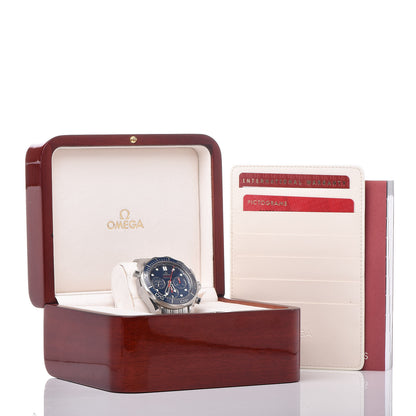 Omega Stainless Steel 44mm Seamaster Chronograph Automatic Watch Blue 212.30.44.50.03.001 7 of 8
