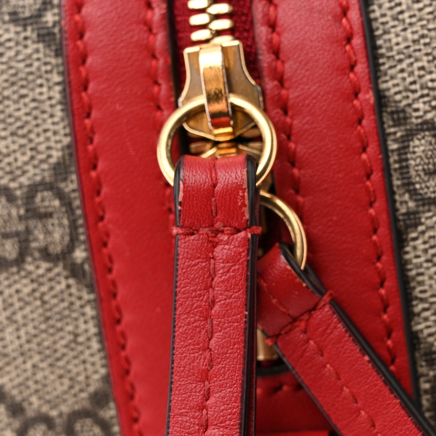 Gucci GG Supreme Monogram Kingsnake Heart Embroidered Medium Boston Hibiscus Red 14 of 15