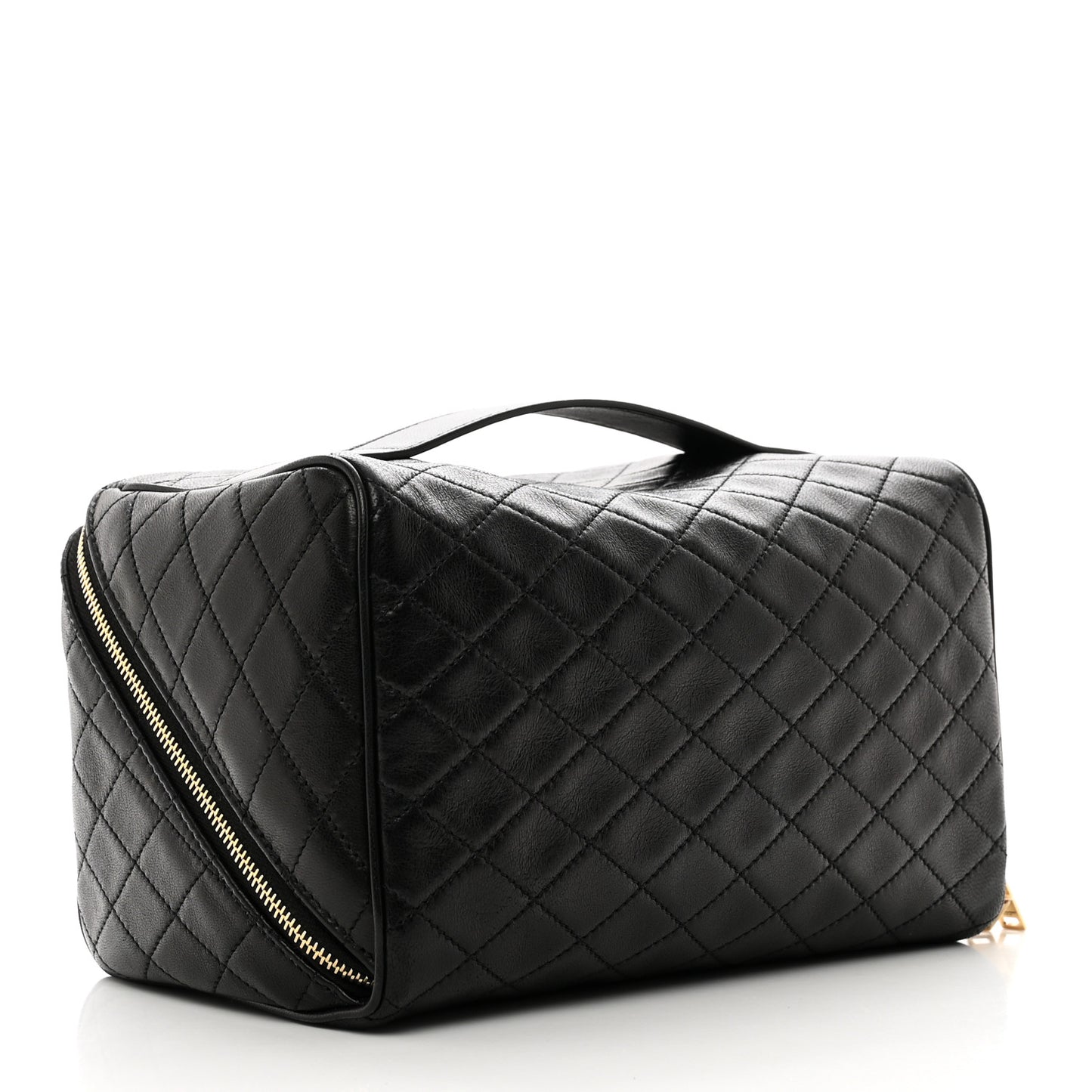 Lambskin Quilted Gaby Vanity Case Black