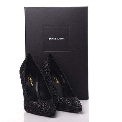 Saint Laurent Glitter Opyum 100 Pumps 36 Black 11 of 11
