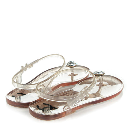 Chanel Jelly Crystal CC Thong Sandals 40 Clear 4 of 7