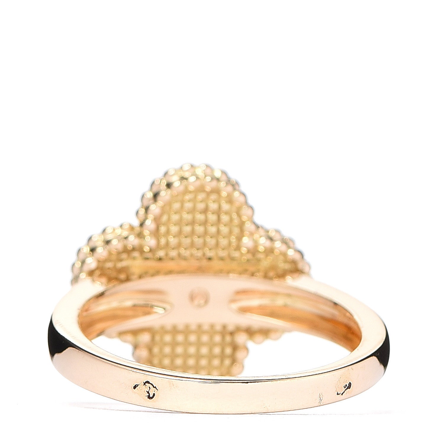 Van Cleef & Arpels 18K Yellow Gold Turquoise Diamond Vintage Alhambra Ring 52 6 3 of 5