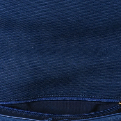 Chanel Cotton Canvas Quilted Medium Chanel 19 Flap Navy Blue 11 of 14