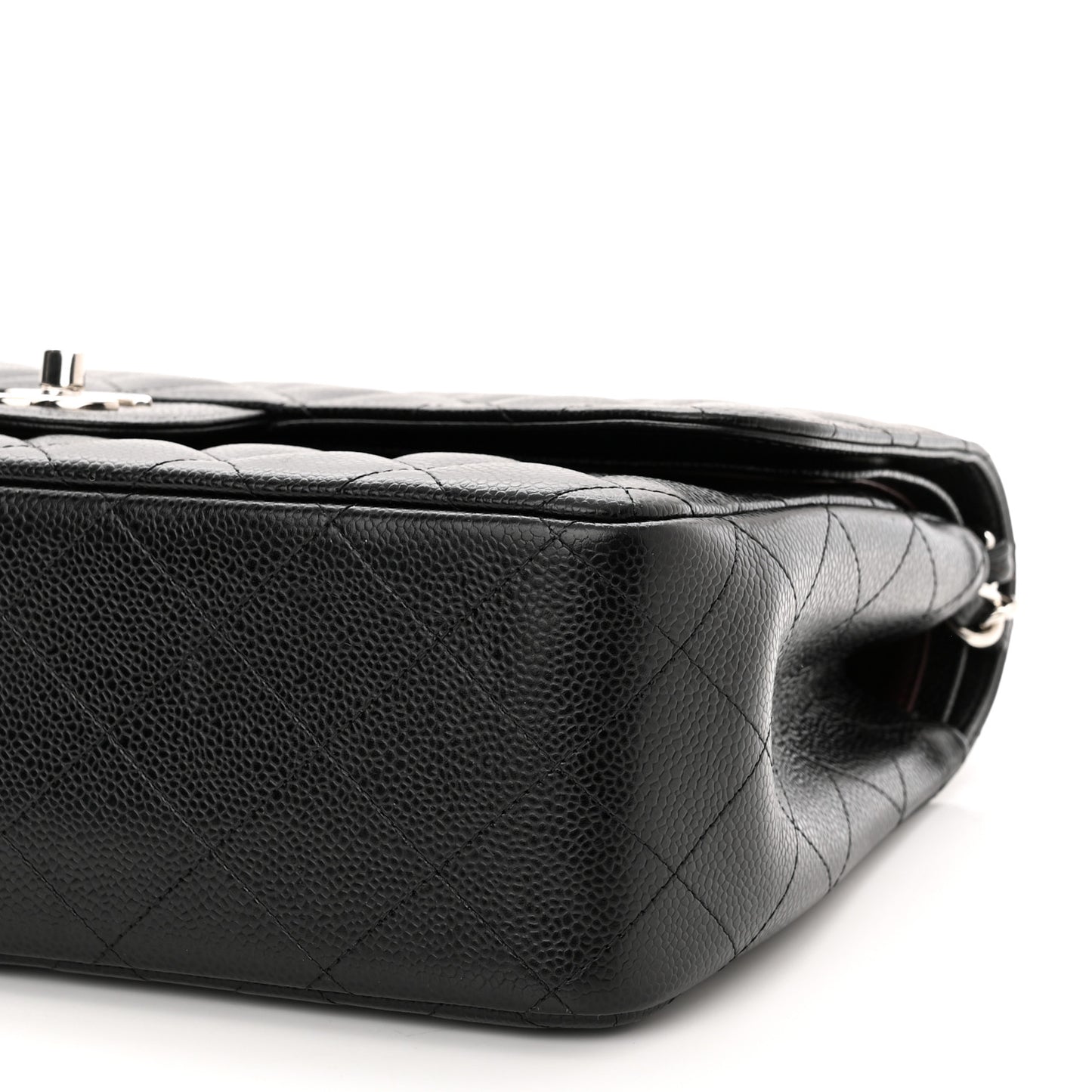 Caviar Quilted Jumbo Double Flap Black