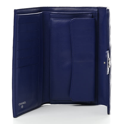 Chanel Lambskin Quilted Large Flap Wallet Navy 5 of 8