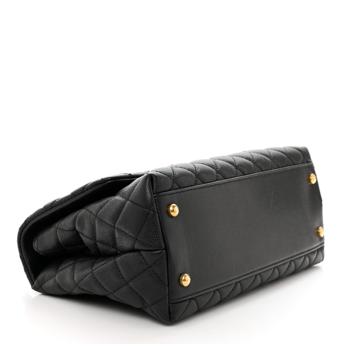 Caviar Quilted Small Coco Handle Flap Black