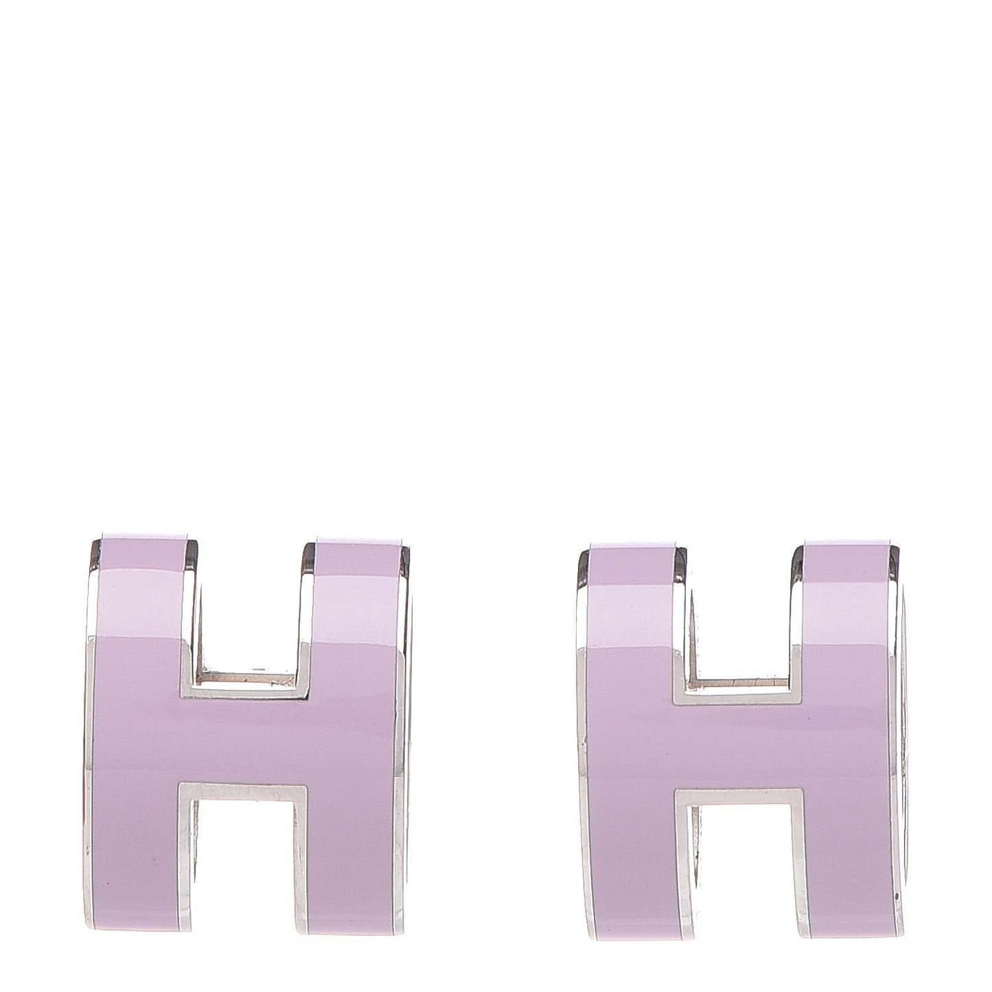 Silver Lacquered Pop H Earrings Rose Candeur