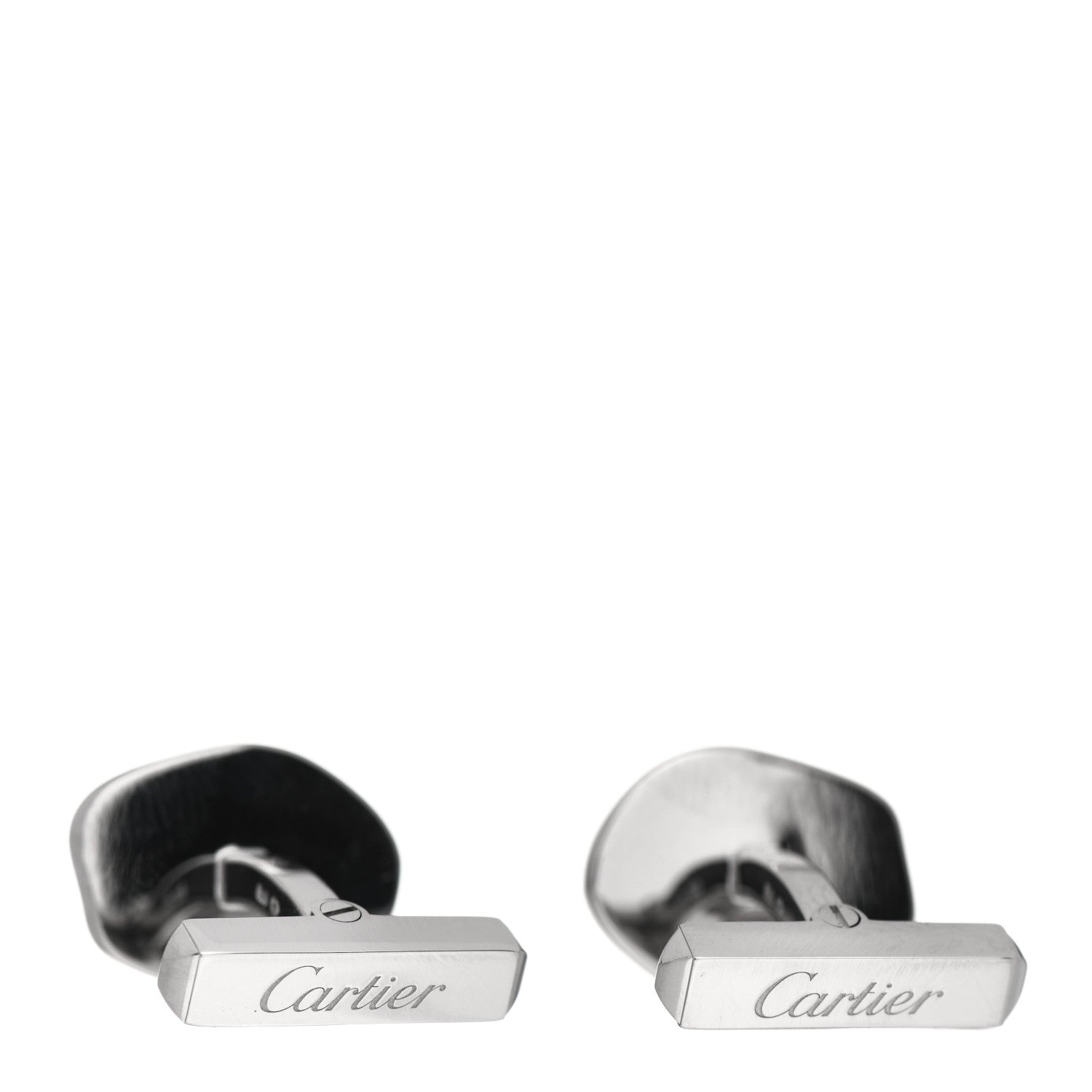 Cartier Sterling Silver Palladium Finish Wax Seal Motif Cufflinks 3 of 5