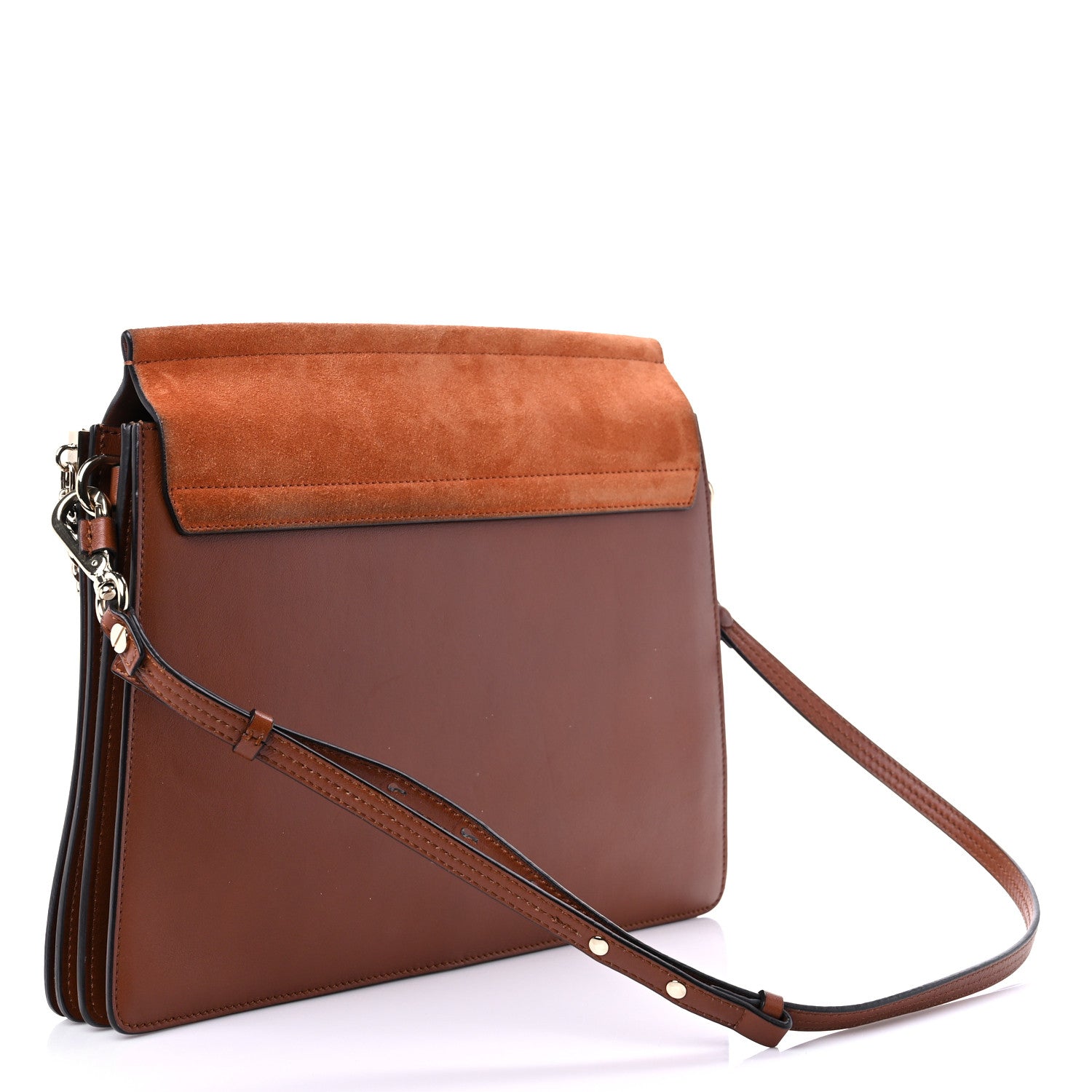 Chloe Suede Calfskin Medium Faye Shoulder Bag Tobacco 3 of 15