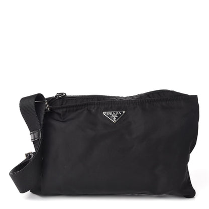 Prada Nylon Flat Messenger Bag Black 1 of 11