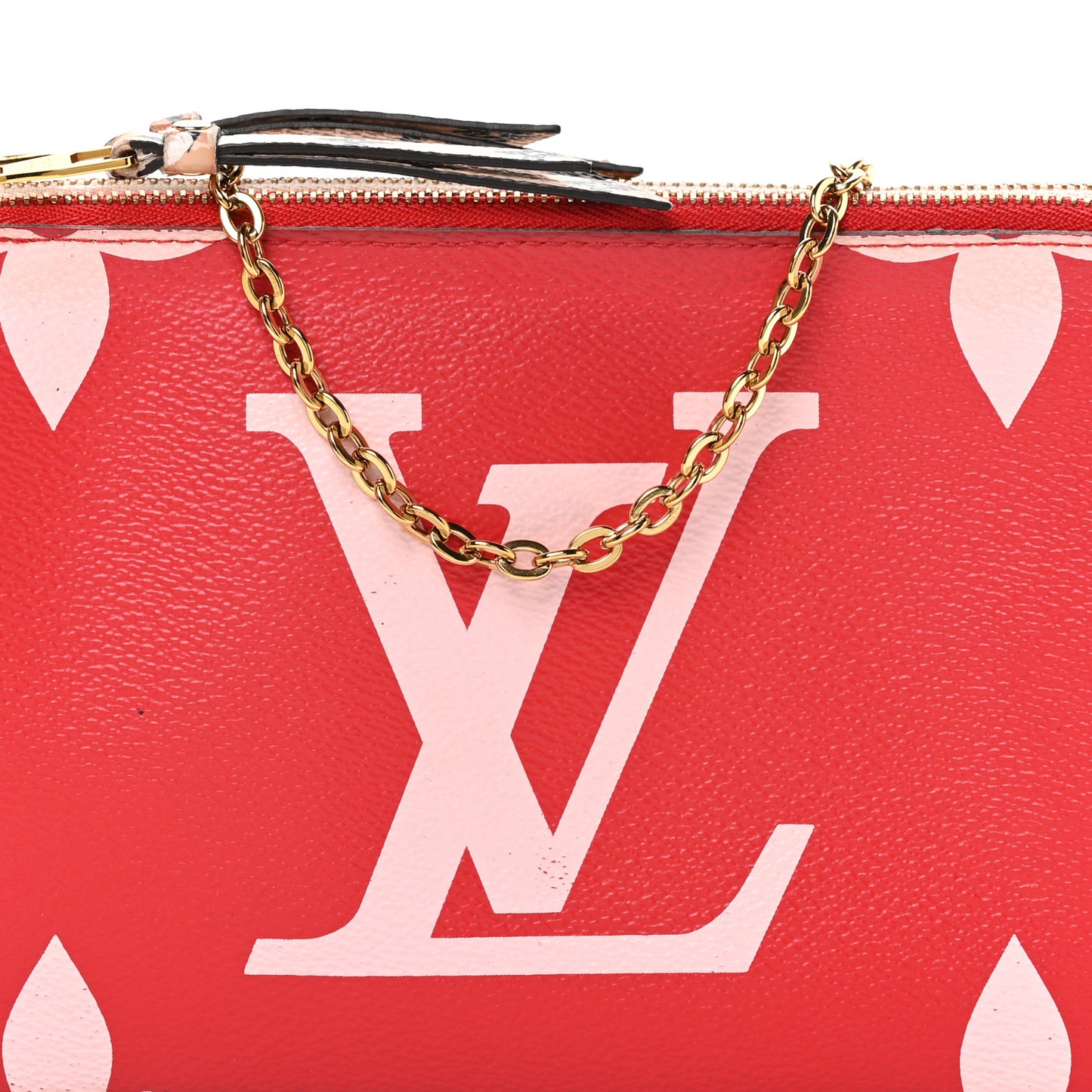 Monogram Giant Double Zip Pochette Rouge