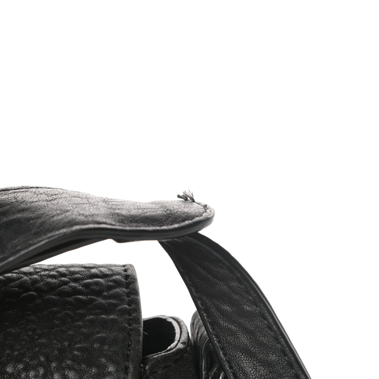 Pebbled Lambskin Lia Sling Black with Antique Brass Hardware