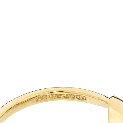 Tiffany 18K Yellow Gold Diamond Open Heart Ring 48 4.5 4 of 4