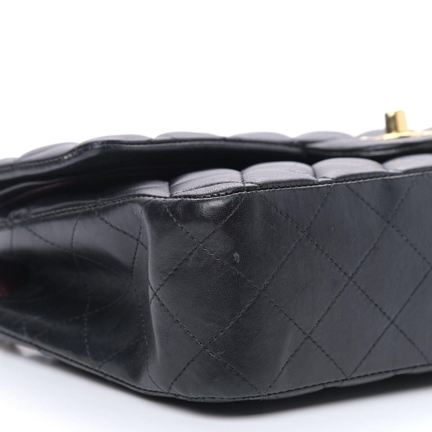 Lambskin Quilted Medium Double Flap Black