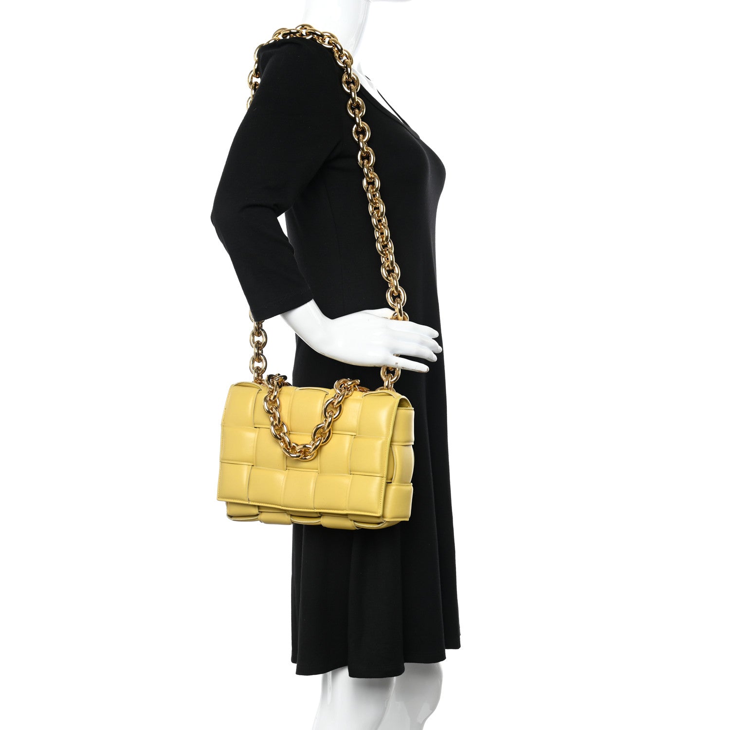 Bottega Veneta Lambskin Maxi Intreccio Padded Chain Cassette Crossbody Bag Corn 2 of 12
