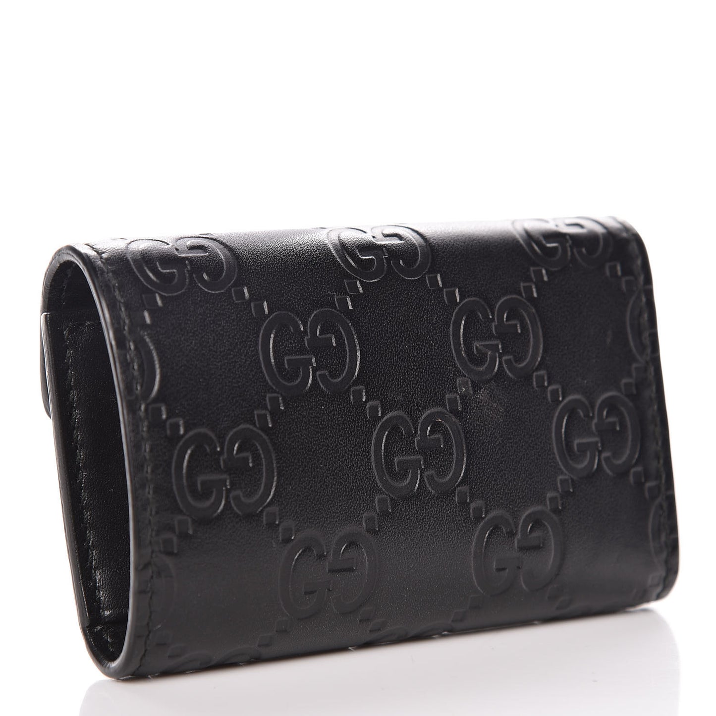 Guccissima Icon Signature 6 Key Holder Case Black
