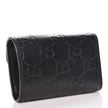 Gucci Guccissima Icon Signature 6 Key Holder Case Black 3 of 9