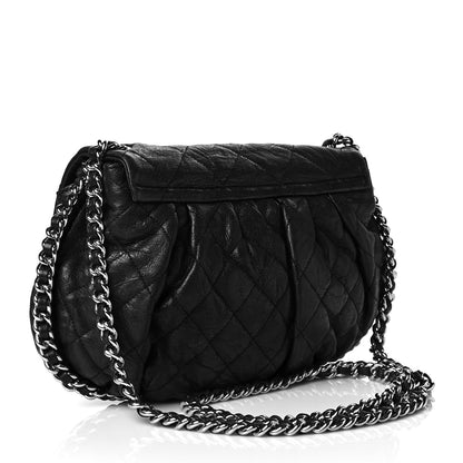 Chanel Washed Lambskin Quilted Medium Chain Around Messenger Black 3 of 12