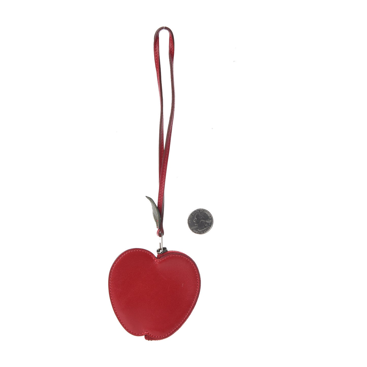 Tadelakt Tutti Frutti Pomme Coin Purse Wristlet Rouge Vif